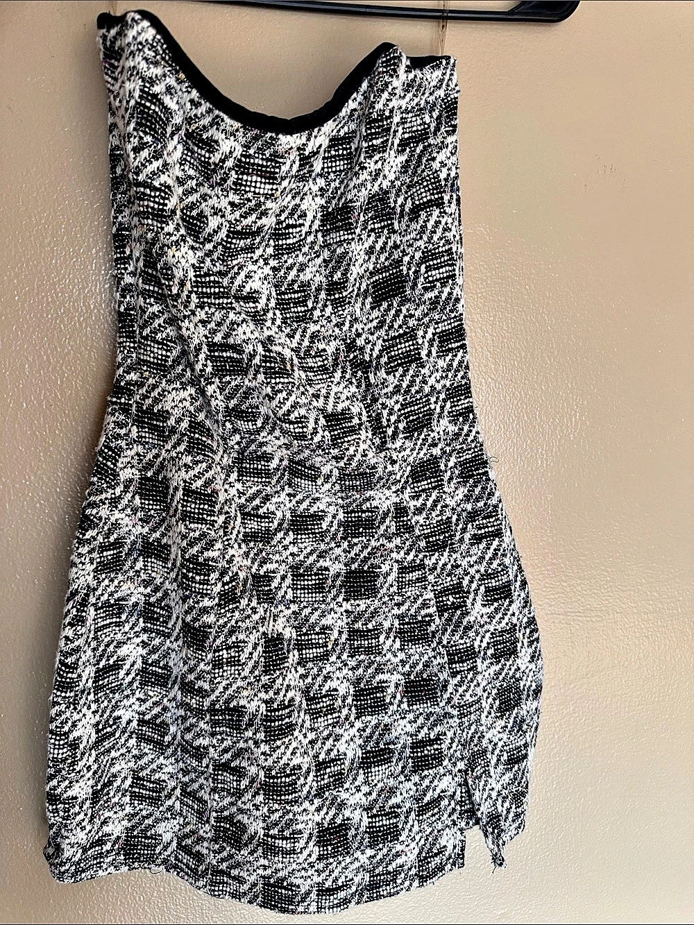 Windsor Strapless Tweed Romper Black & White with pops of color